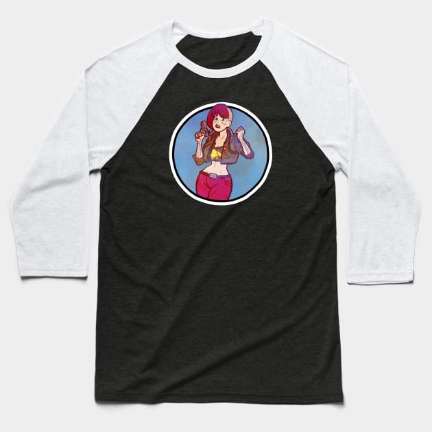 Cyberpunk Betty Baseball T-Shirt by Baddest Shirt Co.